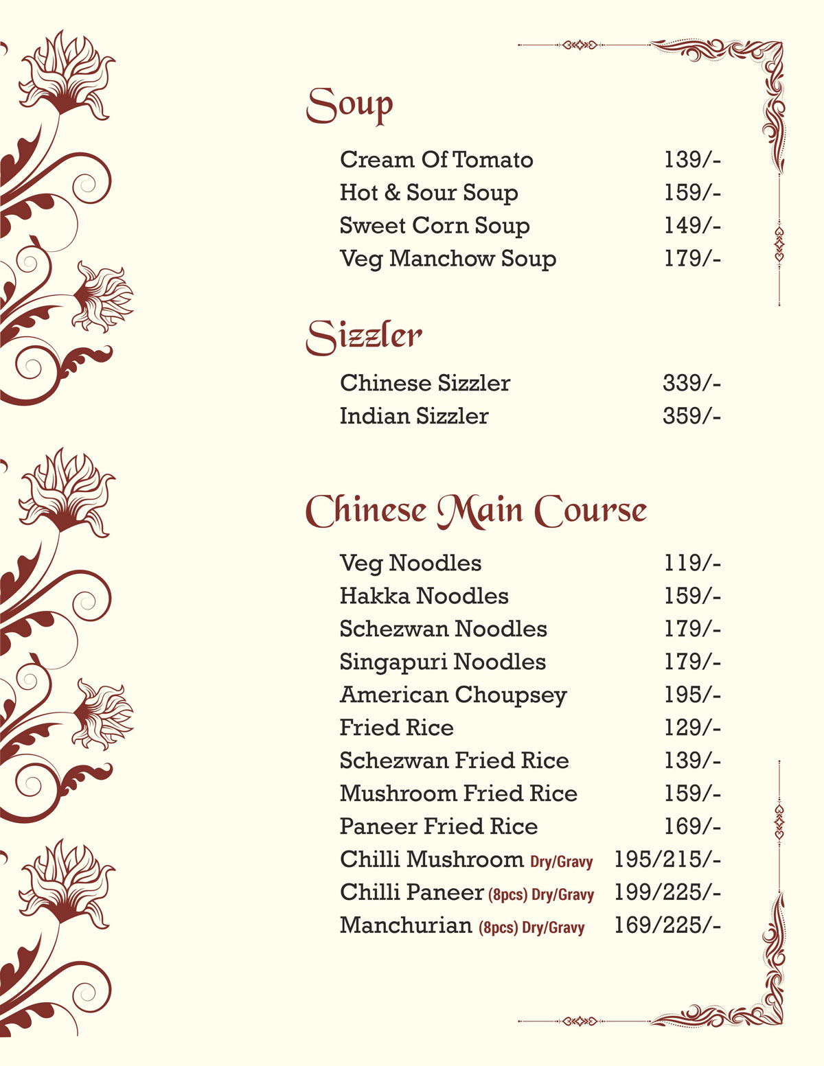 menu