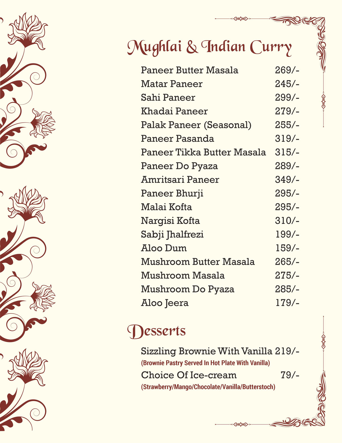 menu